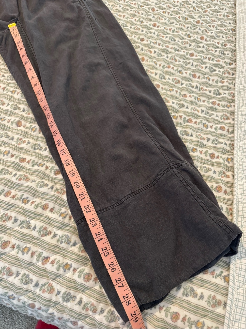 Free People Day's End Linen Wide Leg Pull-On Pants Charcoal Grey - Picture 7 of 14
